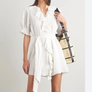 Doen White Ruffle Mini Dress